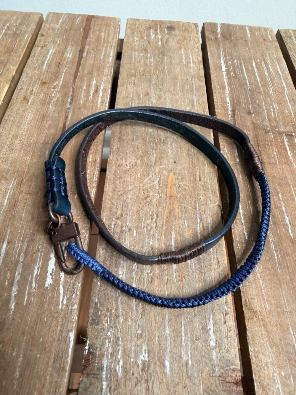 Caputo & Co. Unisex Mixed Leather & Hand-Knotted Cord Wrap Bracelet
